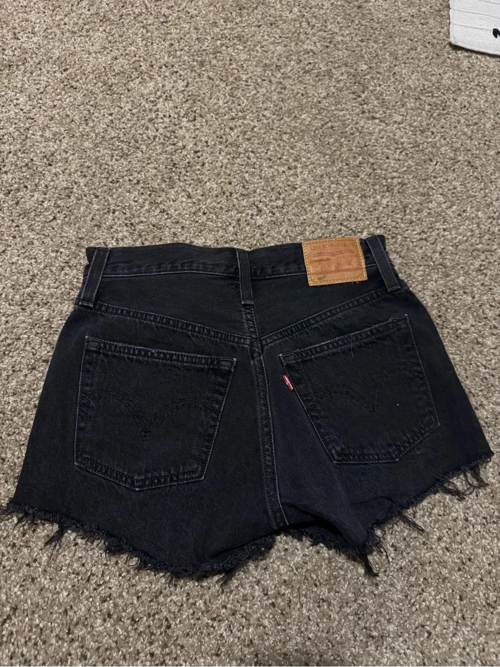 Women’s Black Levi’s 501 shorts worn once